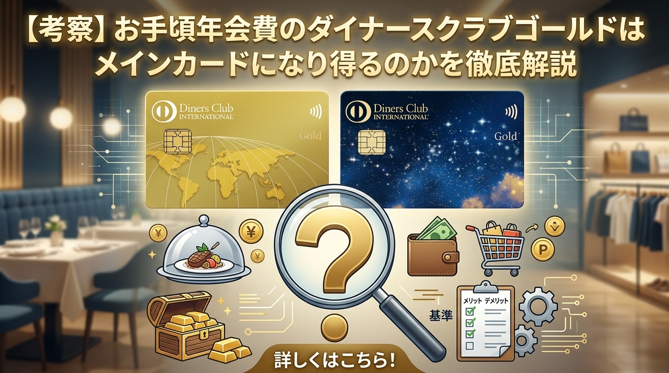 【考察】お手頃年会費のダイナースクラブゴールドはメインカードになり得るのかを徹底解説の画像